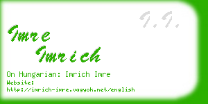 imre imrich business card